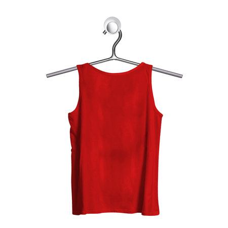 Get fashionable photos and never lost your beloved customer, with this Back View Fresh Tank Top Mockup In Fiery Red Color With Hanger.の写真素材