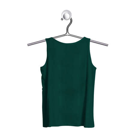Get fashionable photos and never lost your beloved customer, with this Back View Fresh Tank Top Mockup In Alpine Green Color With Hanger.の写真素材