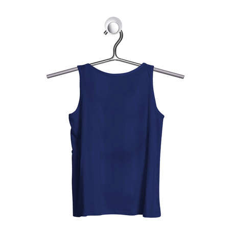 Get fashionable photos and never lost your beloved customer, with this Back View Fresh Tank Top Mockup In Deep Ultramarine Color With Hanger.の写真素材
