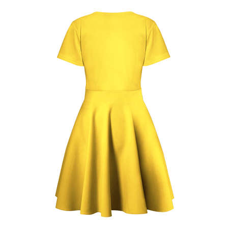 You can customize almost everything on this Back View Excellent Flare Dress Mockup In Prime Rose Color to match your design.の写真素材