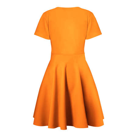 You can customize almost everything on this Back View Excellent Flare Dress Mockup In Turmeric Powder Color to match your design.の写真素材