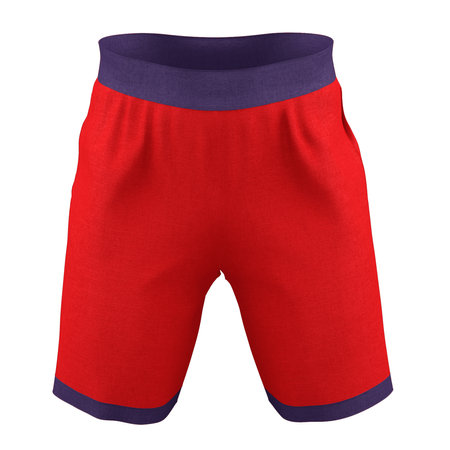 Pasting your graphic to this Front View Impressive Men's Training Shorts Mockup In Flame Scarlet Color and everything will be done.の写真素材