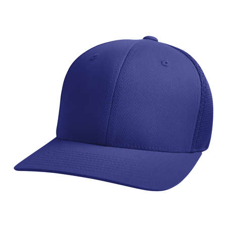 Show off your design style like a pro, by using this Side Perspective View Magnificent Cap Mockup In Royal Blue Color.の写真素材