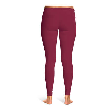This Back View Amazing Leggins Mockup In Red Bud Color, can help you to implement your extraordinary designs.の写真素材