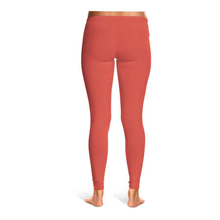 This Back View Amazing Leggins Mockup In Camellia Orange Color, can help you to implement your extraordinary designs.の写真素材