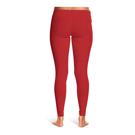 This Back View Amazing Leggins Mockup In Fiery Red Color, can help you to implement your extraordinary designs.の写真素材