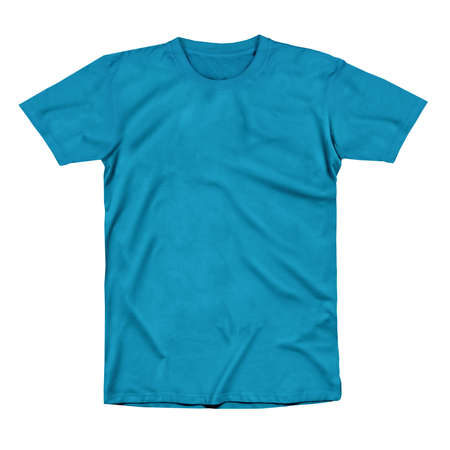 With simple multiple clicks, you may visualize your designs on this Fantastic Shirt Mockup In Cyan Blue Color.の写真素材