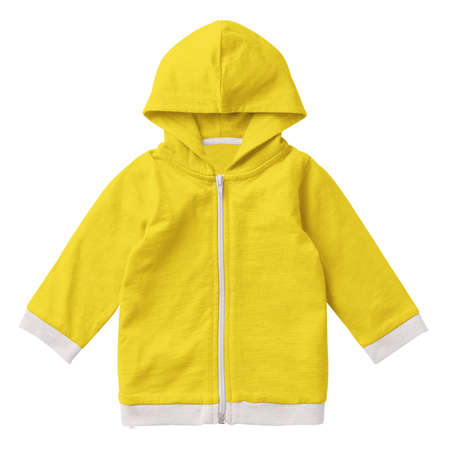 You do not need to be a professional if you use this Cute Baby Hoodie Mockup In Empire Yellow Color, in your designing workの写真素材