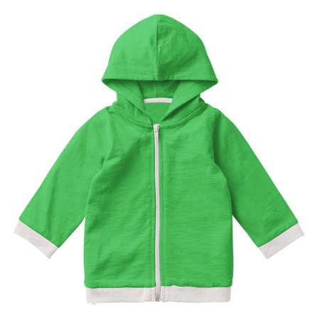 You do not need to be a professional if you use this Cute Baby Hoodie Mockup In Classic Green Color, in your designing workの写真素材