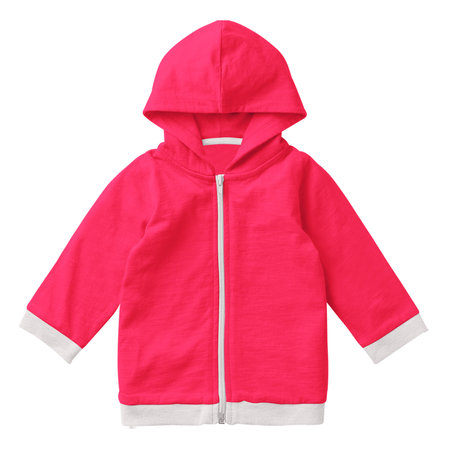 You do not need to be a professional if you use this Cute Baby Hoodie Mockup In Red Lollipop Color, in your designing workの写真素材
