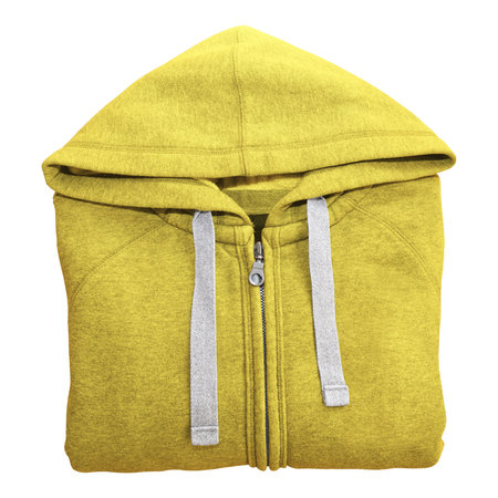 An Awesome Folded Female Hoodie Mockup In Lemon Zest Color, to make your designs come alive, quickly and effortlessly.の写真素材