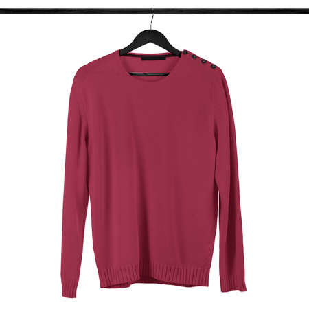 Use this Sweet Sweatshirt Mockup In Red Bud Color, to make your design is displayed as effectively and more beautifully.の写真素材
