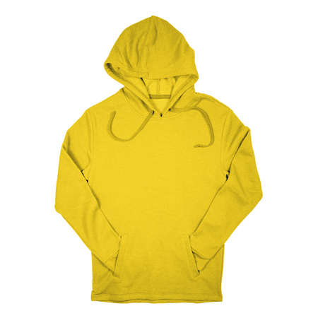 You do not have to be a designer, to make a lovely mockup, If you use this Awesome Pullover Hoodie Mockup In Cyber Yellow Color.の写真素材