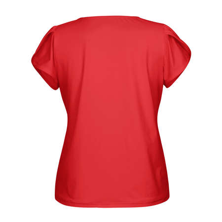 Paste the beauty of your design into this Back View Classical Women Blouse Mockup In Poppy Red Color, and everything will appear to be real.の写真素材