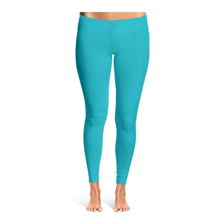 An empty, Front View Amazing Leggins Mockup In Scuba Blue Color, to help your design easier and more beautiful.の写真素材