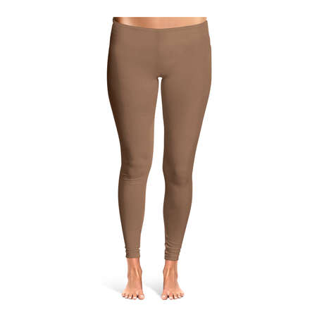 An empty, Front View Amazing Leggins Mockup In Royal Brown Color, to help your design easier and more beautiful.の写真素材
