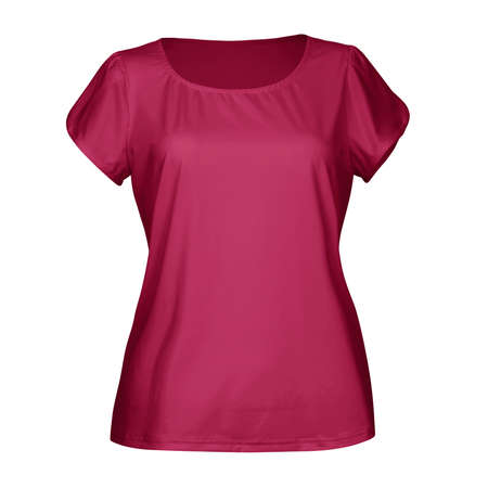 Just place your picture on this Front View Classical Women Blouse Mockup In Cherries Jubilee Color, and your products will be ready to be advertised.の写真素材