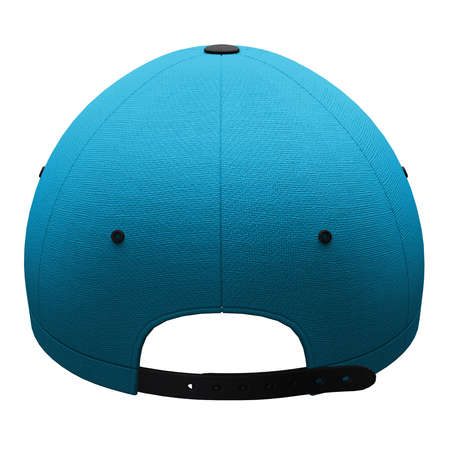 By using this Back View Creative Baseball Hat Mockup In Cyan Blue Color, give your artwork a boost.の写真素材