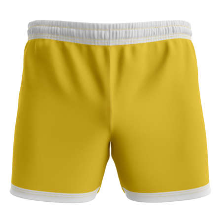 Give a boost to your designing activity by using this Front View Fabulous Shorts Mockup In Aspen Gold Color.の写真素材