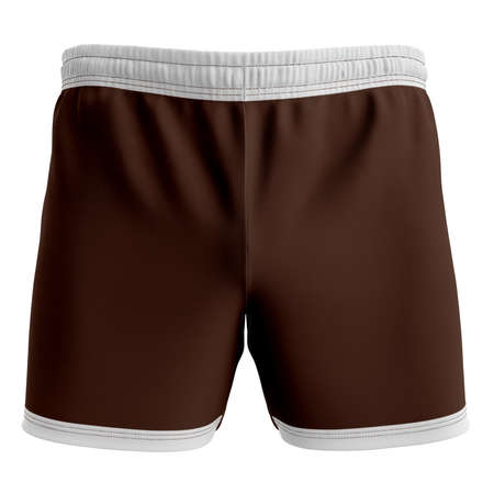 Give a boost to your designing activity by using this Front View Fabulous Shorts Mockup In Tiramisu Brown Color.の写真素材
