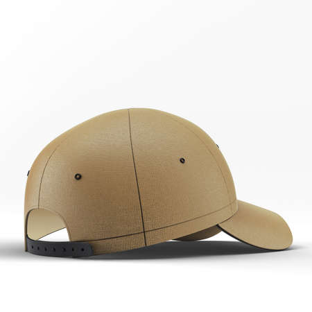 A modern Side Half View Creative Basketball  Hat Mockup In Bronze Brown Color template, to help your designing work more quickly.の写真素材