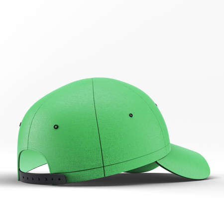 A modern Side Half View Creative Basketball  Hat Mockup In Classic Green Color template, to help your designing work more quickly.の写真素材