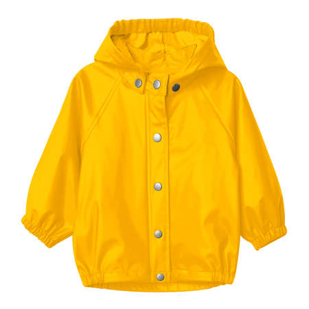 Visualize your designs with just a couple of clicks in this Sweet Baby Raincoat Mockup In Cyber Yellow Color.の写真素材