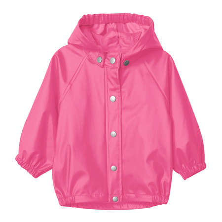 Visualize your designs with just a couple of clicks in this Sweet Baby Raincoat Mockup In Pink Cosmos Color.の写真素材