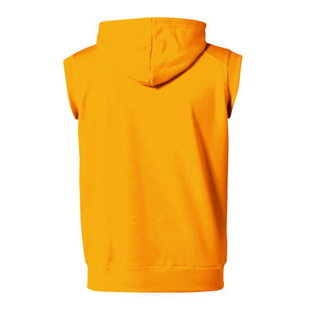 You do not need to be a designer if you use this Back View Fabulous Sleeveless Hoodie Mockup In Radiant Yellow Color.の写真素材