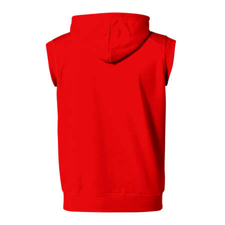 You do not need to be a designer if you use this Back View Fabulous Sleeveless Hoodie Mockup In Racing Red Color.の写真素材