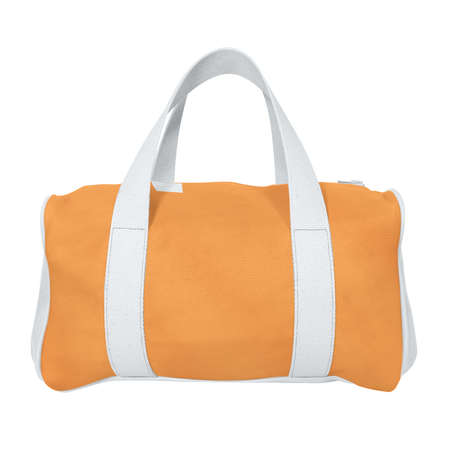 This Front View Beauty Gym Bag Mockup In Turmeric Powder Color, is a simple blank template and prepared to use.の写真素材
