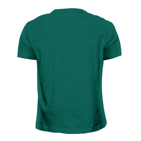 You can make your logo design more beautiful with this Back View Simple T Shirt Mockup In Cadmium Green Color.の写真素材