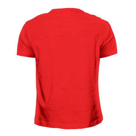 You can make your logo design more beautiful with this Back View Simple T Shirt Mockup In Racing Red Color.の写真素材