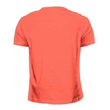 You can make your logo design more beautiful with this Back View Simple T Shirt Mockup In Persimmon Orange Color.の写真素材