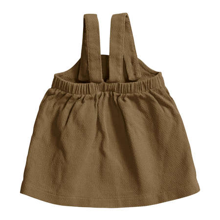 This Front View Amazing Baby Dress Mockup In Bronze Brown Color, is a Professional looking mockup to place your own designの写真素材