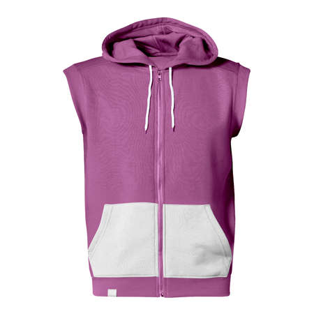 With these Front View Fabulous Sleeveless Hoodie Mockup In Purple Orchid Color you donât have to wait for your brand artwork to be done. Add your graphic into this HD Mock-up.の写真素材