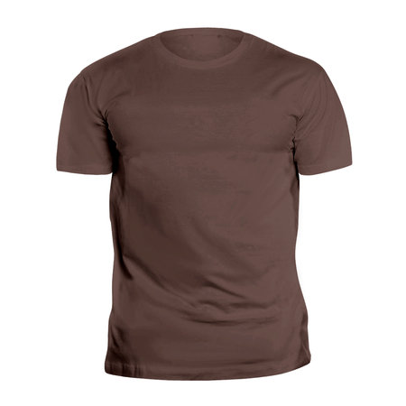 Use this Front View Simple T Shirt Mockup In Tiramisu Brown Color, it is an easy way to make your designs look fashionableの写真素材
