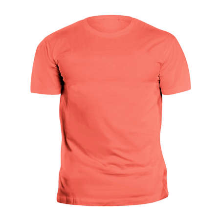 Use this Front View Simple T Shirt Mockup In Persimmon Orange Color, it is an easy way to make your designs look fashionableの写真素材