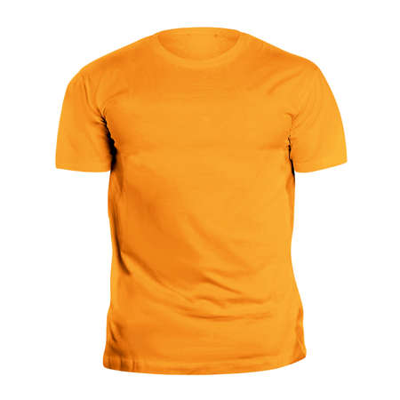 Use this Front View Simple T Shirt Mockup In Radiant Yellow Color, it is an easy way to make your designs look fashionableの写真素材