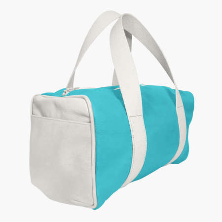 You do not need to be a designer if you use this Perspective View Beauty Gym Bag Mockup In Scuba Blue Color.の写真素材