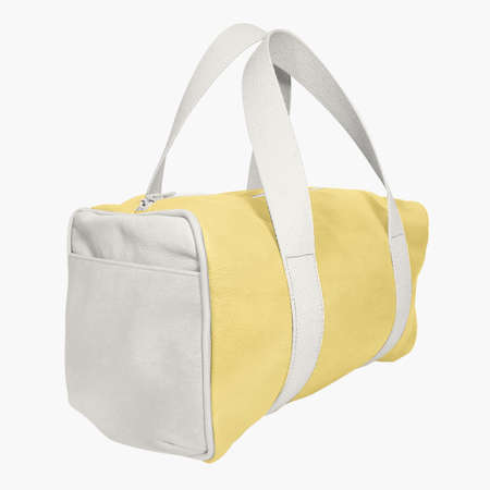 You do not need to be a designer if you use this Perspective View Beauty Gym Bag Mockup In Prime Rose Color.の写真素材