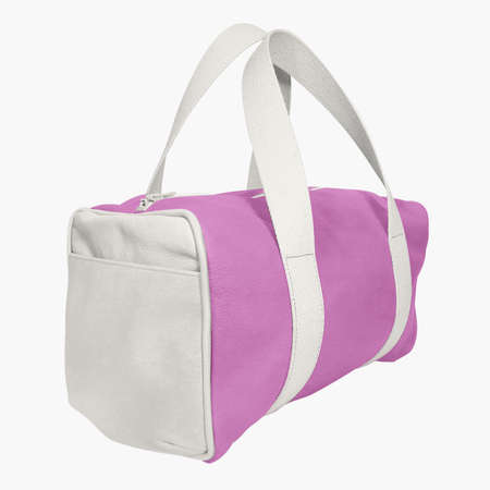 You do not need to be a designer if you use this Perspective View Beauty Gym Bag Mockup In Royal Lilac Color.の写真素材