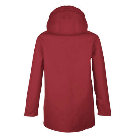This Back View Awesome Raincoat Mock In Savvy Red Color is a simple blank template and ready to use.の写真素材