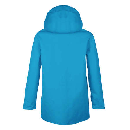 This Back View Awesome Raincoat Mock In Cyan Blue Color is a simple blank template and ready to use.の写真素材