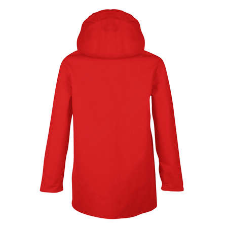 This Back View Awesome Raincoat Mock In Racing Red Color is a simple blank template and ready to use.の写真素材