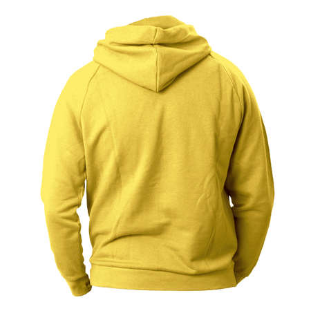Use this Back View Fresh Man Hoodie Mockup In Aspen Gold Color, for the most effective display of your designの写真素材