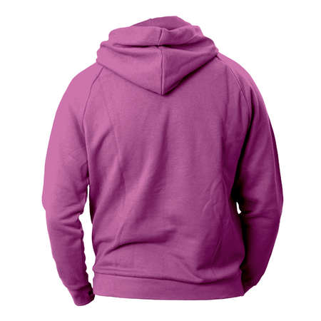Use this Back View Fresh Man Hoodie Mockup In Purple Orchid Color, for the most effective display of your designの写真素材