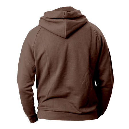 Use this Back View Fresh Man Hoodie Mockup In Tiramisu Brown Color, for the most effective display of your designの写真素材