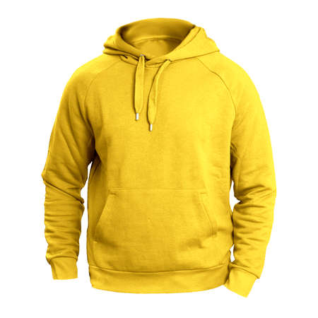 This Front View Fresh Man Hoodie Mockup In Aspen Gold Color, will create a perfect scene to bring your designs to life.の写真素材