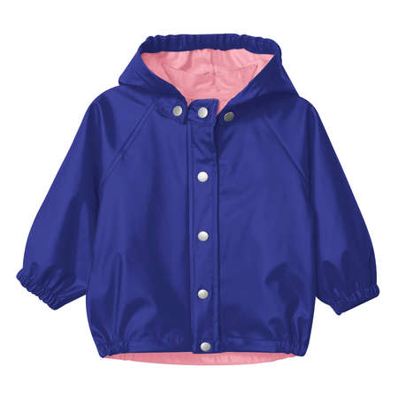 With these Beauty Baby Raincoat Mockup In Clematis Blue Color, you donât have to wait for your brand or logo to be done. Simply add your graphic and it is ready.の写真素材
